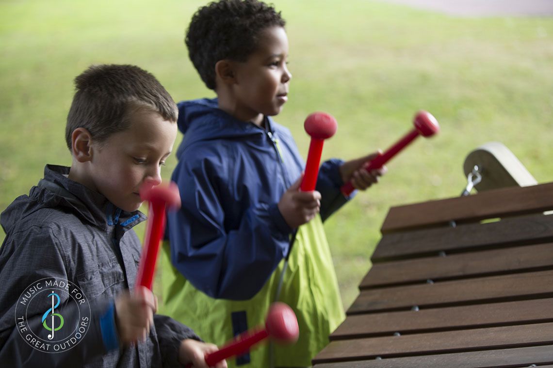 Two Boys Playing Playground Akadinda