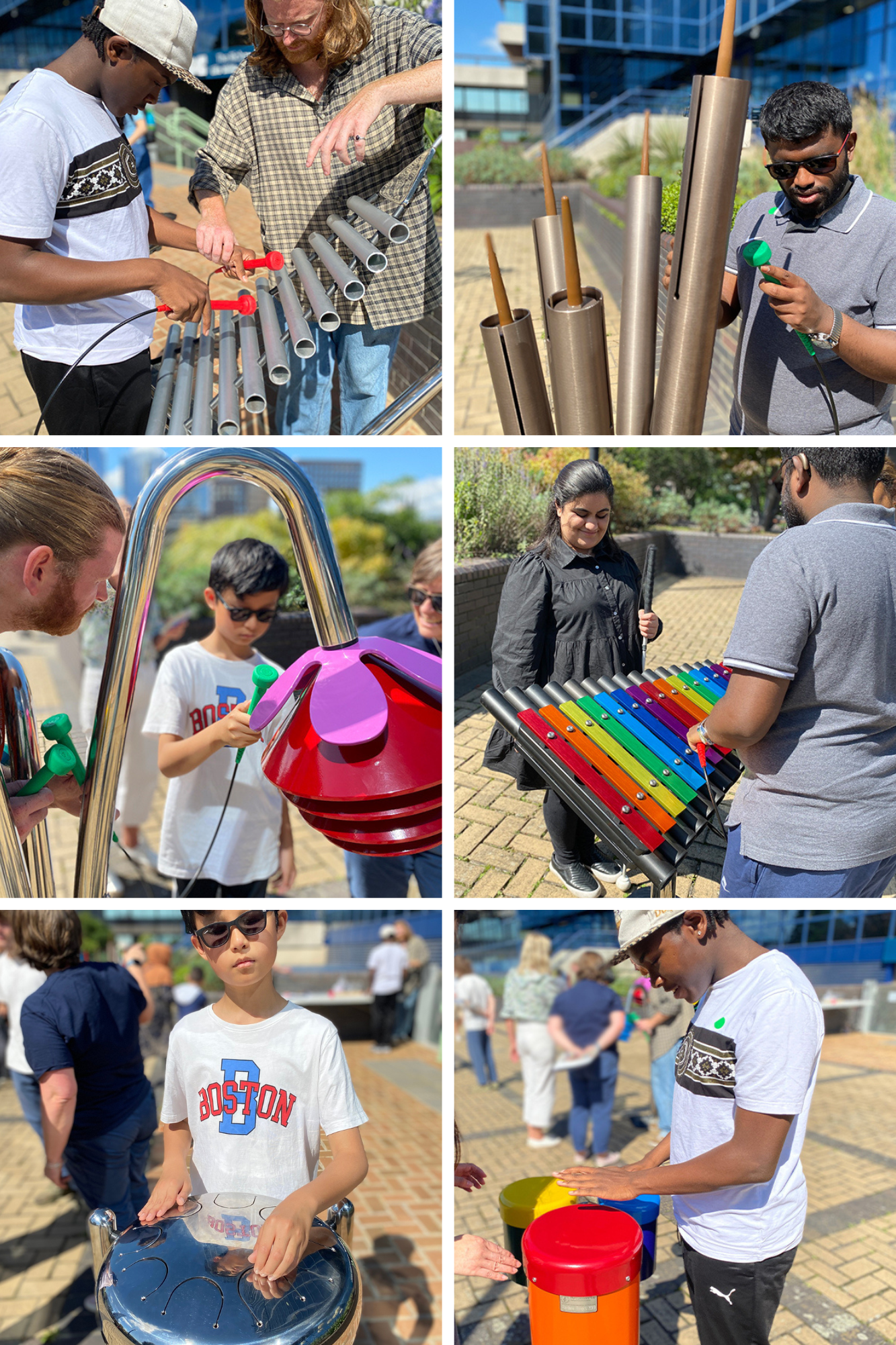 Collage of Images from the Percussion Play RSBC Workshop