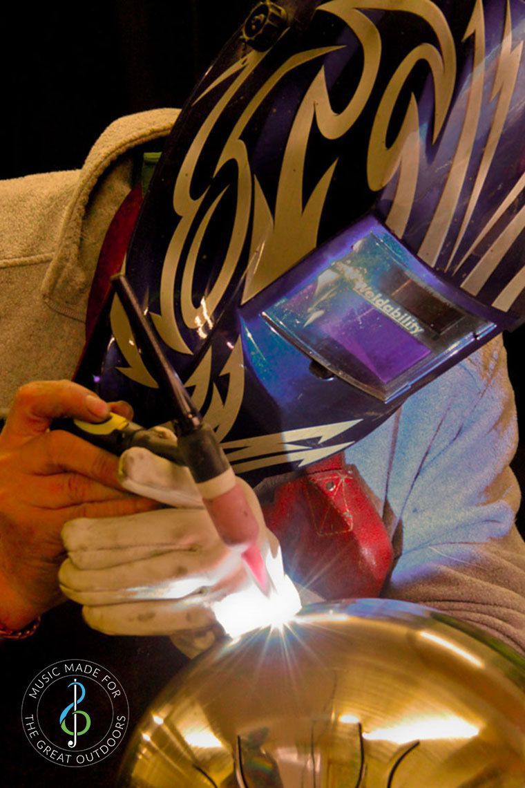 Welder with Face mask welding stainless steel tongue drum