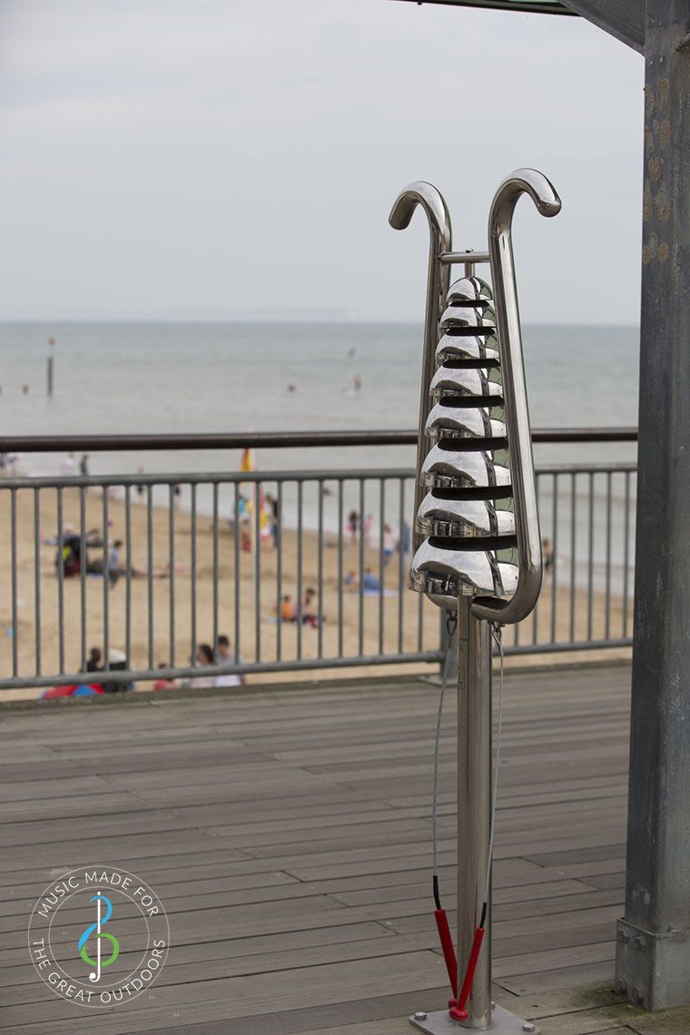 Large Bell Lyre Outdoor Chime on Boscombe Pier 