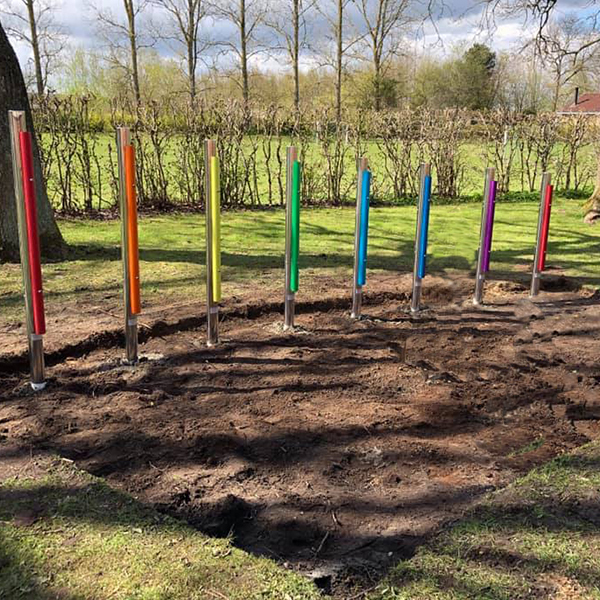Elementary School Pupils 'Dig' Their New Music Garden, Flauenskjold, Denmark