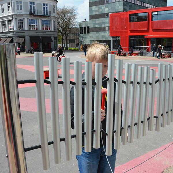 Music Stop Created for Pedestrians in Danish City Street, Copenhagen, Denmark