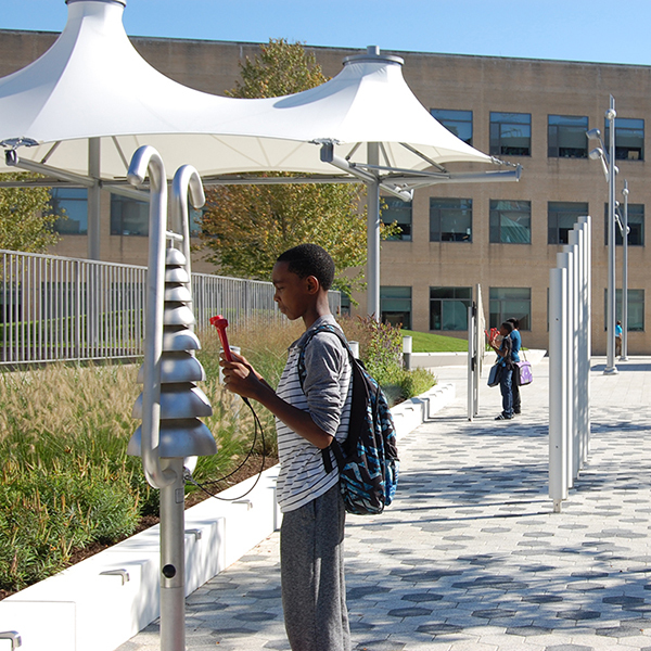 Music and Wildlife in NY City Library Sensory Garden, White Plains, New York